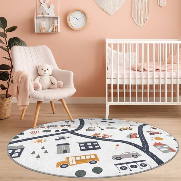 Tappeto da gioco per bambini lavabile ø120 cm World Around Me – Mila Home
