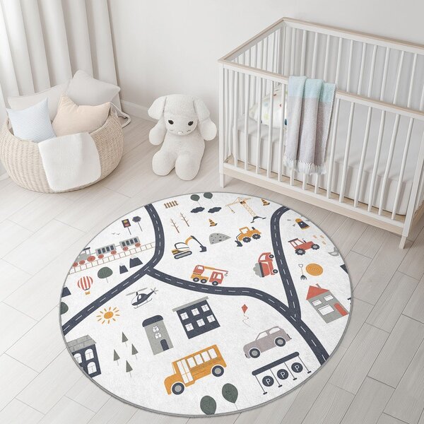 Tappeto da gioco per bambini lavabile ø120 cm World Around Me – Mila Home