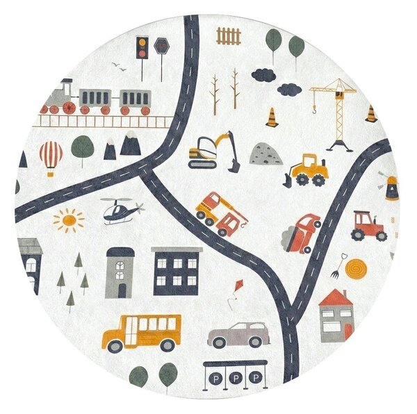 Tappeto da gioco per bambini lavabile ø120 cm World Around Me – Mila Home