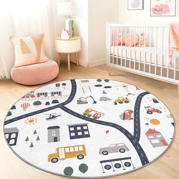 Tappeto da gioco per bambini lavabile ø120 cm World Around Me – Mila Home