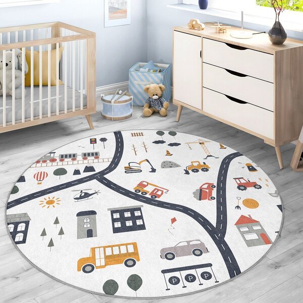 Tappeto da gioco per bambini lavabile ø120 cm World Around Me – Mila Home