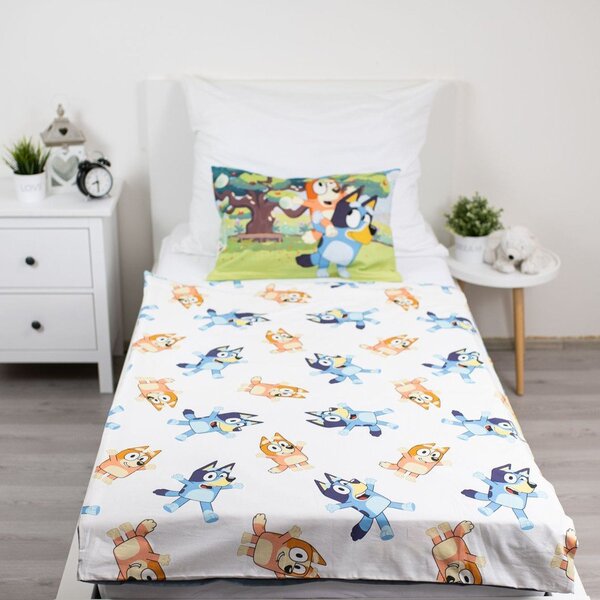 Set copripiumino e federa da bambini in cotone per culla 100x135 cm Bluey – Jerry Fabrics