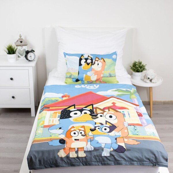 Set copripiumino e federa da bambini in cotone per culla 100x135 cm Bluey – Jerry Fabrics
