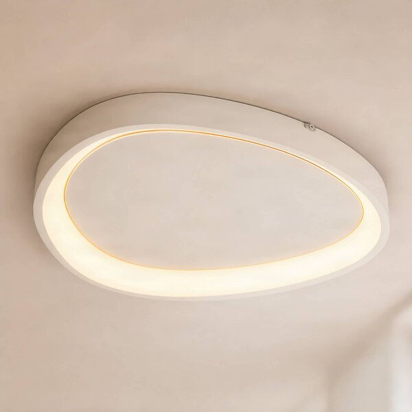 Plafoniera soffitto Triangulo Lindby, dimmerabile, Bianco / Opale, Soggiorno / Sala da pranzo, Plastica, Moderno, Plafoniera