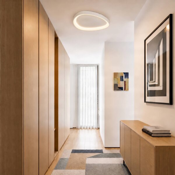 Plafoniera soffitto Triangulo Lindby, dimmerabile, Bianco / Opale, Soggiorno / Sala da pranzo, Plastica, Moderno, Plafoniera