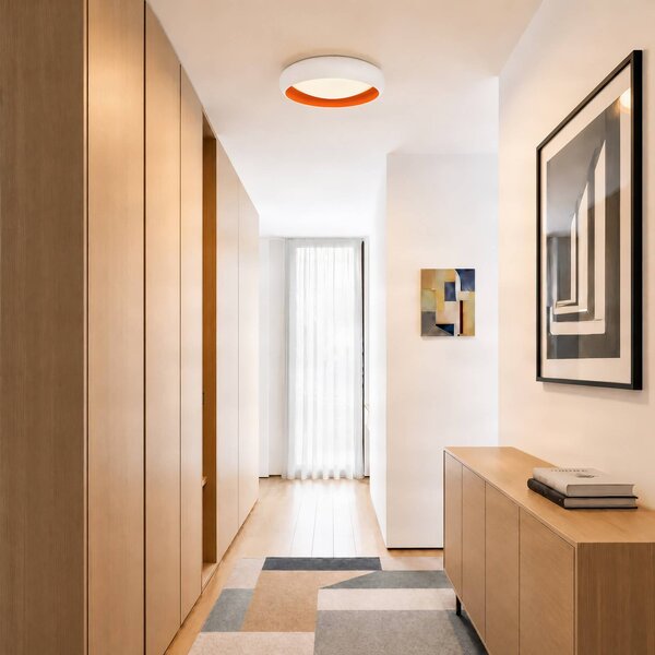Plafoniera soffitto Serava Lindby, dimmerabile, Bianco / Opale, Soggiorno / Sala da pranzo, Plastica, Moderno, Plafoniera