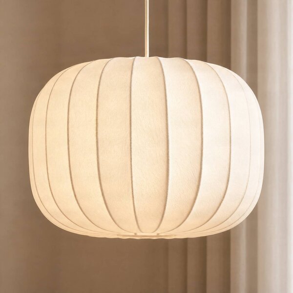 Lampada a sospensione Bridget Lucande, dimmerabile, Bianco / Opale, Soggiorno / Sala da pranzo, Tessuto / Stoffa / Seta, Scandinavo, Lampada a sospensione