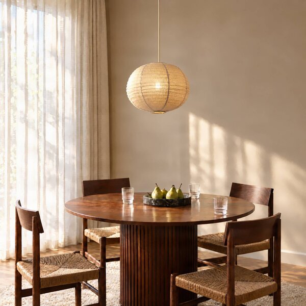 Lampada a sospensione Autumn Lindby, dimmerabile, Alluminio / Grigio / Zincato, Soggiorno / Sala da pranzo, Tessuto / Stoffa / Seta, Scandinavo, Lampada a sospensione