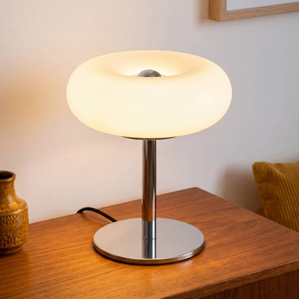 OSRAM Lampada da tavolo Decor Lunea, dimmerabile, Bianco / Opale, Soggiorno / Sala da pranzo, Metallo, Moderno, Lampada da tavolo