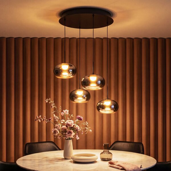 OSRAM Lampada a sospensione Decor Satellite, dimmerabile, Alluminio / Grigio / Zincato, Soggiorno / Sala da pranzo, Vetro, Moderno, Lampada a sospensione