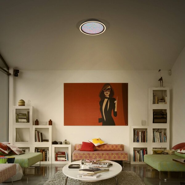OSRAM Plafoniera soffitto Orbis Iridy, Nero, Soggiorno / Sala da pranzo, Metallo, Moderno, Plafoniera