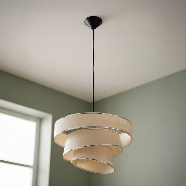 OSRAM Lampada a sospensione Decor Glittey, dimmerabile, Crema / Ambra, Soggiorno / Sala da pranzo, Tessuto / Stoffa / Seta, Moderno, Lampada a sospensione