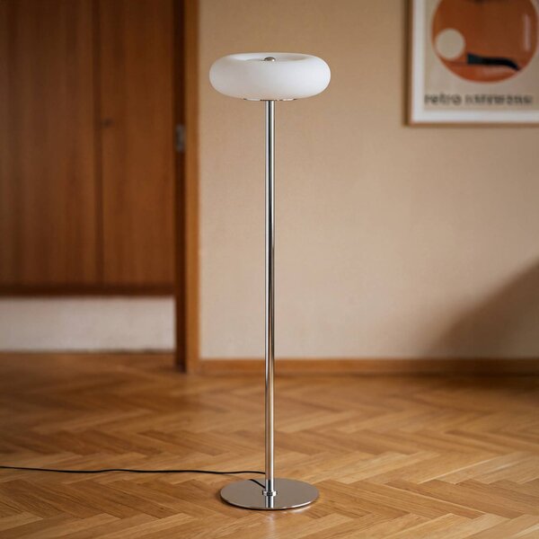 OSRAM Lampada da terra Decor Lunea, dimmerabile, Bianco / Opale, Soggiorno / Sala da pranzo, Metallo, Moderno, Lampada da terra