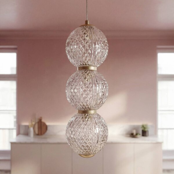OSRAM Lampada a sospensione Decor Xstal, Ottone / Oro, Soggiorno / Sala da pranzo, Vetro, Moderno, Lampada a sospensione