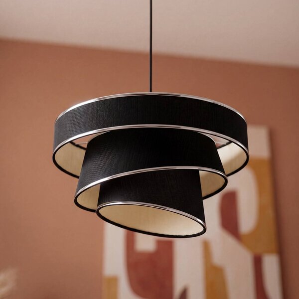 OSRAM Lampada a sospensione Decor Glittey, dimmerabile, Alluminio / Grigio / Zincato, Soggiorno / Sala da pranzo, Tessuto / Stoffa / Seta, Moderno, Lampada a sospensione