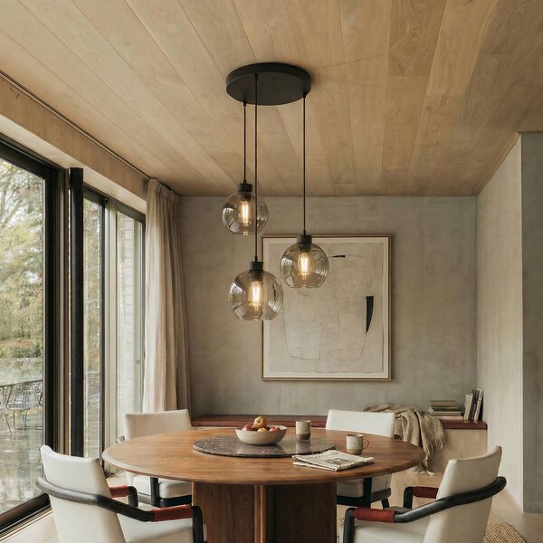 Lampada a sospensione in vetro Cubus TK Lighting, dimmerabile, Nero, Soggiorno / Sala da pranzo, Vetro, Moderno, Lampada a sospensione