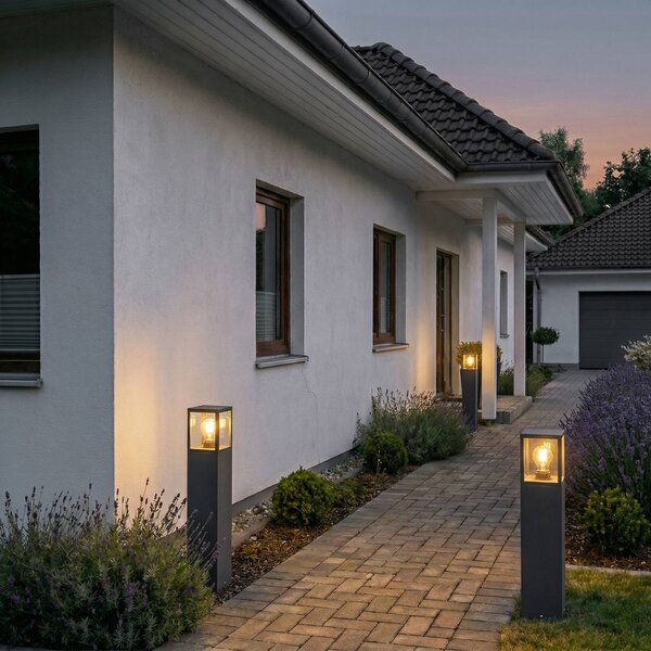 Lampioncino da giardino Klemens Lucande, Nero, Alluminio, Moderno, Lampada da esterni