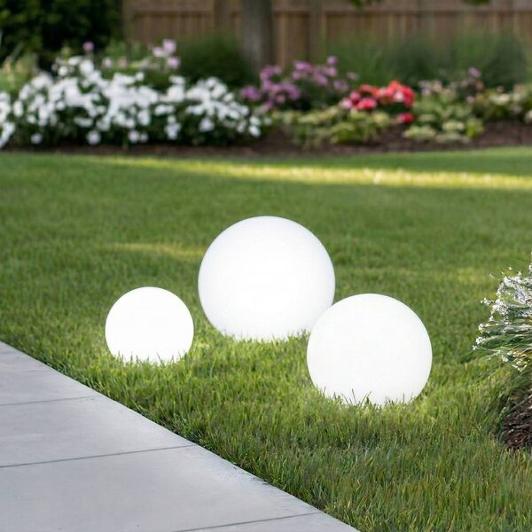 Lampada solare Lago Lindby, Bianco / Opale, Plastica, Moderno, Lampada solare