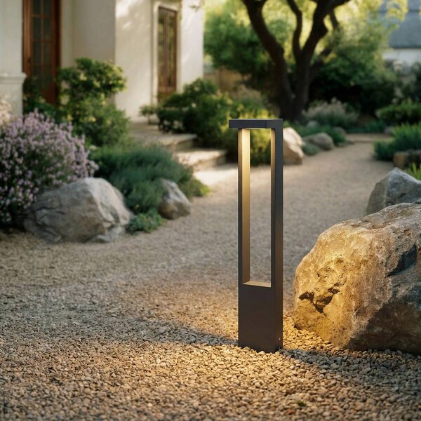 Lampioncino da giardino Lonete Lindby, Nero, Alluminio, Moderno, Lampada LED da esterni