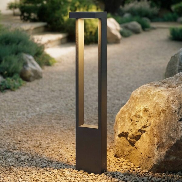 Lampioncino da giardino Lonete Lindby, Nero, Alluminio, Moderno, Lampada LED da esterni