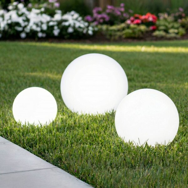 Lampada solare Lago Lindby, Bianco / Opale, Plastica, Moderno, Lampada solare