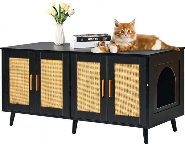 Armadietto per gatti - Casetta per gatti 1,19x0,5x0,55 m - Elegante armadietto per gatti per una vita igienica - Vaschetta per la lettiera con spazio per riporre gli oggetti