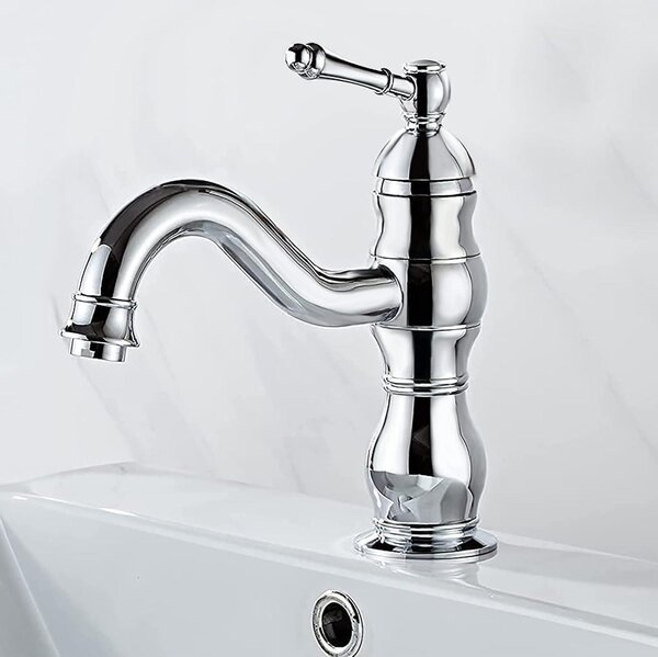Rubinetto girevole a 360° Miscelatore per lavabo in ottone con valvola in Vetroceramica cromo