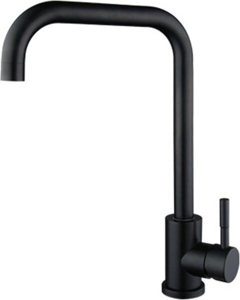 Rubinetto da cucina nero in acciaio inox | Bocca a U | Miscelatore da cucina | Rubinetto da bagno | Moderno | Rubinetto da cucina nero