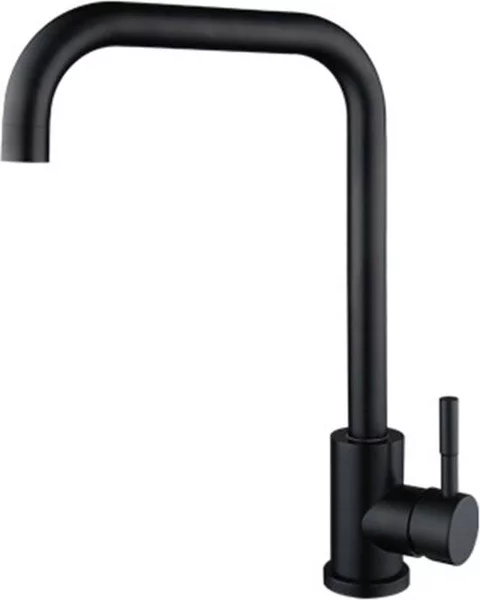 Rubinetto da cucina nero in acciaio inox | Bocca a U | Miscelatore da cucina | Rubinetto da bagno | Moderno | Rubinetto da cucina nero