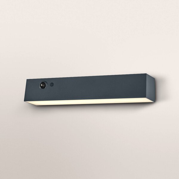 OSRAM Applique solare ENDURA STYLE SHORE, grigia, sensore, IP54 dimmerabile, Alluminio / Grigio / Zincato, Plastica, Moderno, Applique da esterni