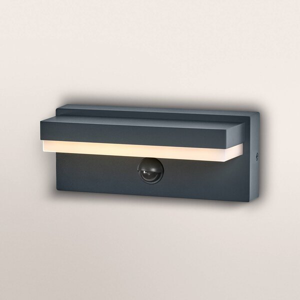 OSRAM Applique ENDURA STYLE ROBUST, sensore, grigio scuro IP54 ROBUST, Alluminio / Grigio / Zincato, Alluminio, Moderno, Applique da esterni