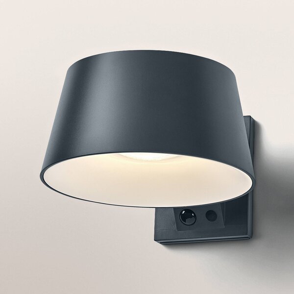 OSRAM Applique solare ENDURA STYLE BRELLA, grigia, sensore IP54 dimmerabile, Alluminio / Grigio / Zincato, Plastica, Moderno, Applique da esterni