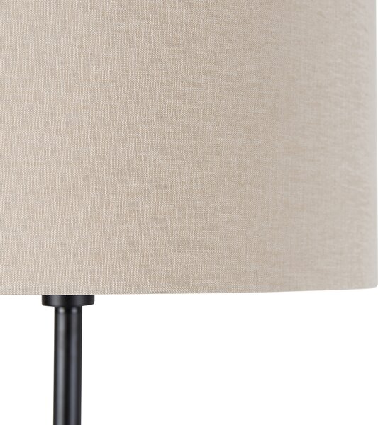 Lampada da terra nera con paralume marrone chiaro 50 cm - Simplo