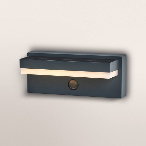 OSRAM Lampada solare ENDURA STYLE ROBUST grigia, sensore IP54 USB, Alluminio / Grigio / Zincato, Alluminio, Moderno, Applique da esterni