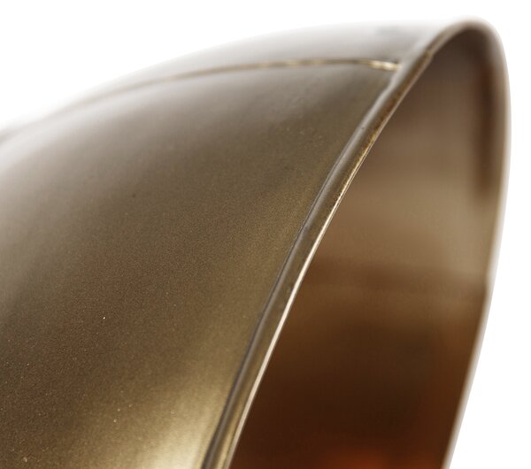 Lampada da terra a treppiede industriale bronzo con legno - Mangoes