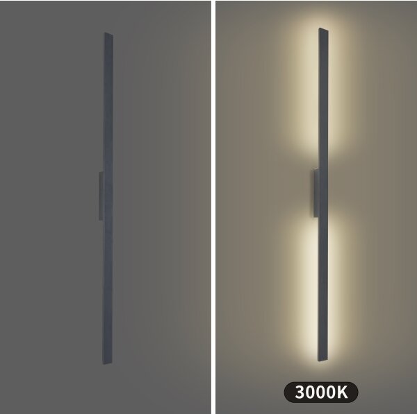 Brilagi - Lampada da parete LED per esterni LUNA, 30W, 230V, 3000K, IP65, 150 cm, antracite, CRI 90