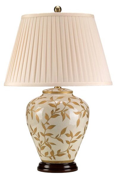 Elstead Lampada da tavolo Leaves, Crema / Ambra, Ceramica, Lampada da tavolo