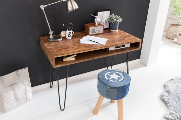 Scrivania BAGLI marrone 110 x 60 x 76 cm in legno massiccio
