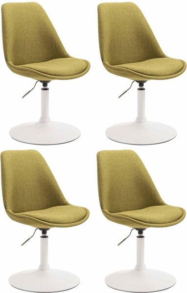 Set di 4 sedie da pranzo - sedie da cucina - design moderno, seduta confortevole | colore: verde | colore base: bianco