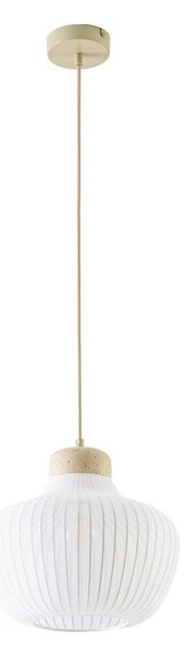 Lampada a sospensione Lucande, Eloise, dimmerabile, Bianco, Soggiorno, Tessuto / Tessile, Scandinavo