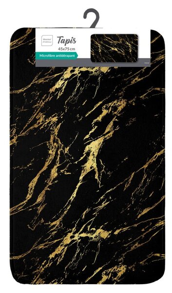 Tappetino per il bagno nero/dorato 45x75 cm Aquamarbre – douceur d'intérieur