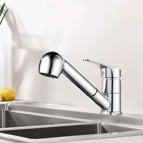 Rubinetto da cucina estraibile Namuoto girevole a 360° cromo