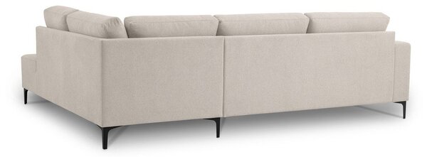 Divano angolare beige (con penisola a destra/a L) con rivestimento in ciniglia Fabian – Scandic