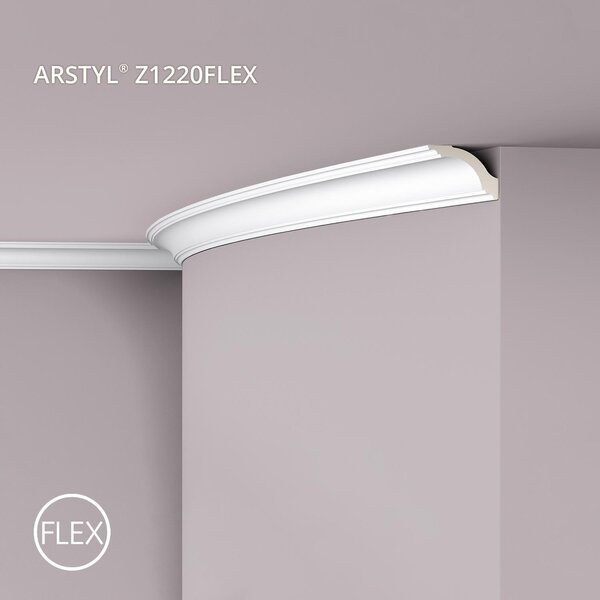 Cornice a soffitto NMC Z1220 Flex ARSTYL Noel Marquet Rivestimento decorativo flessibile Rivestimento decorativo classico colore bianco 2 m