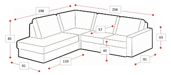 Divano angolare beige (con penisola a destra/a L) con rivestimento in ciniglia Fabian – Scandic