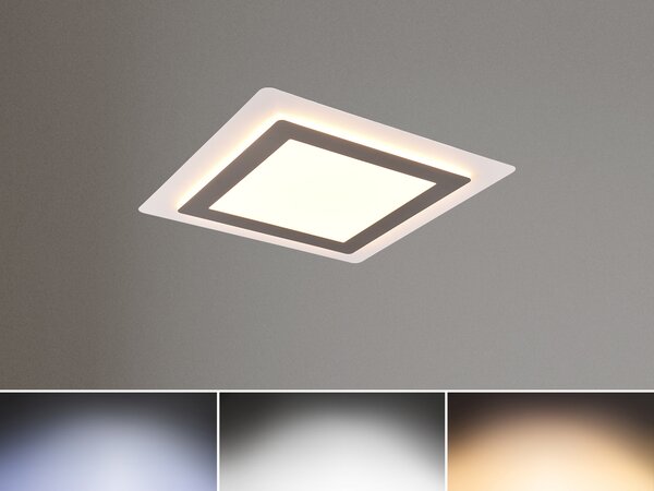 Lampada da soffitto MORGAN con telecomando, argento, 45x45 cm