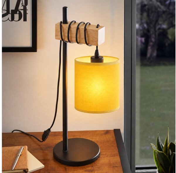 BRILAGI - Lampada da tavolo NUBILA 1xE27/40W/230V marrone/nero/giallo