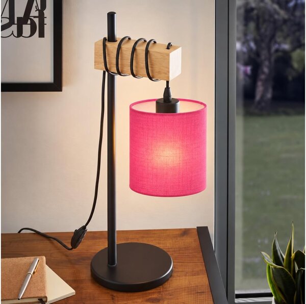 BRILAGI - Lampada da tavolo NUBILA 1xE27/40W/230V marrone/nero/rosa