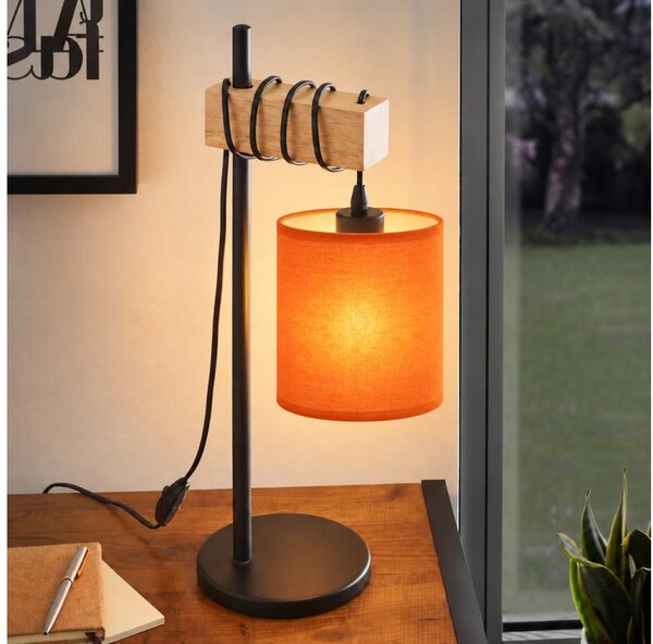 BRILAGI - Lampada da tavolo NUBILA 1xE27/40W/230V marrone/nera/arancione
