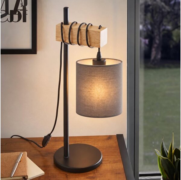 BRILAGI - Lampada da tavolo NUBILA 1xE27/40W/230V marrone/nero/antracite